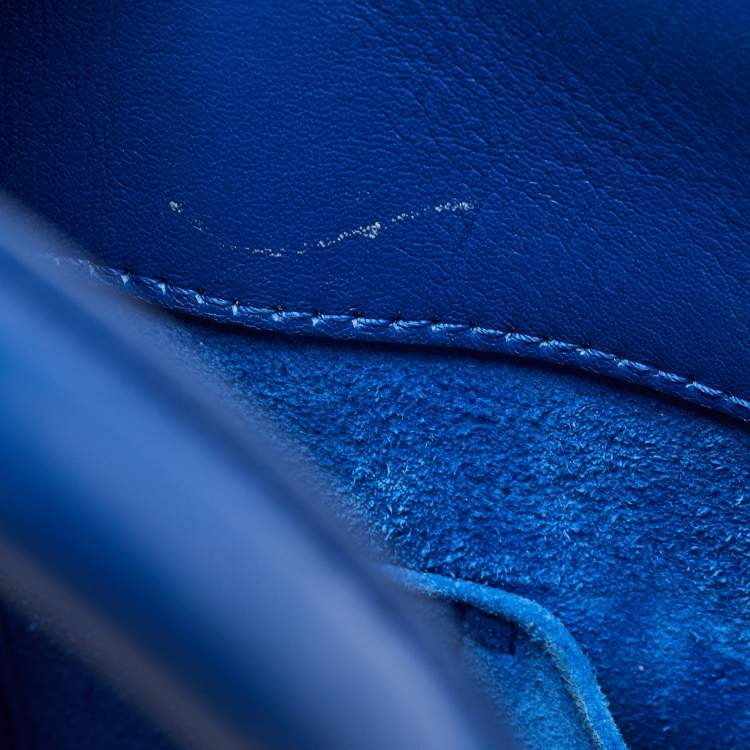 Pre Owned Saint Laurent Blue Leather Nano Classic Sac De Jour Tote