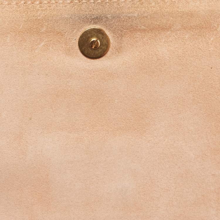 Pre Owned Saint Laurent Peach Leather Y-Ligne Chain Crossbody Bag