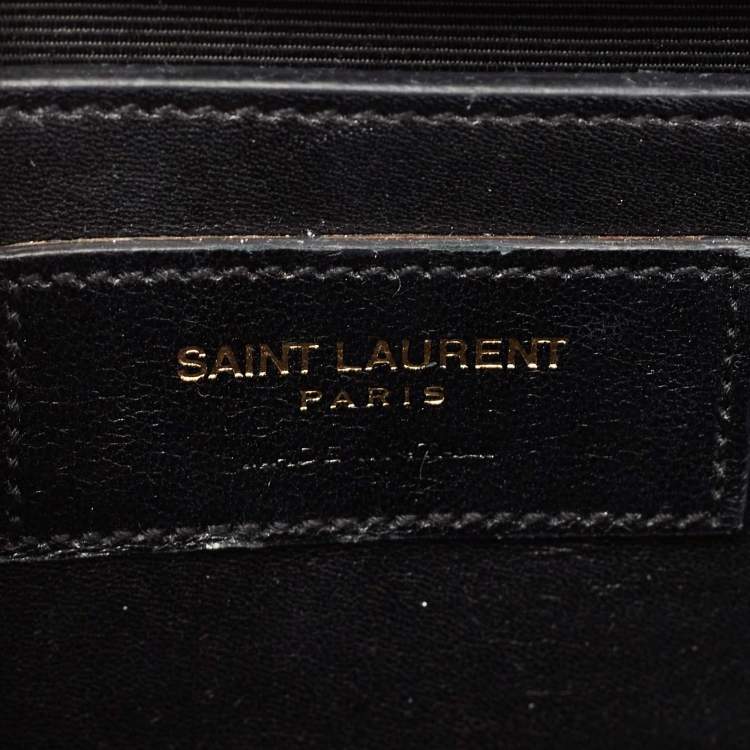 Pre Owned Saint Laurent Burgundy Leather Small Monogram Kate Chain Bag