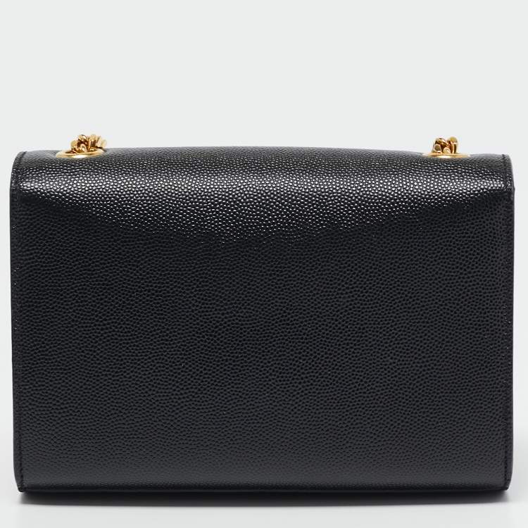 Pre Owned Saint Laurent Black Leather Small Monogram Kate Chain Bag