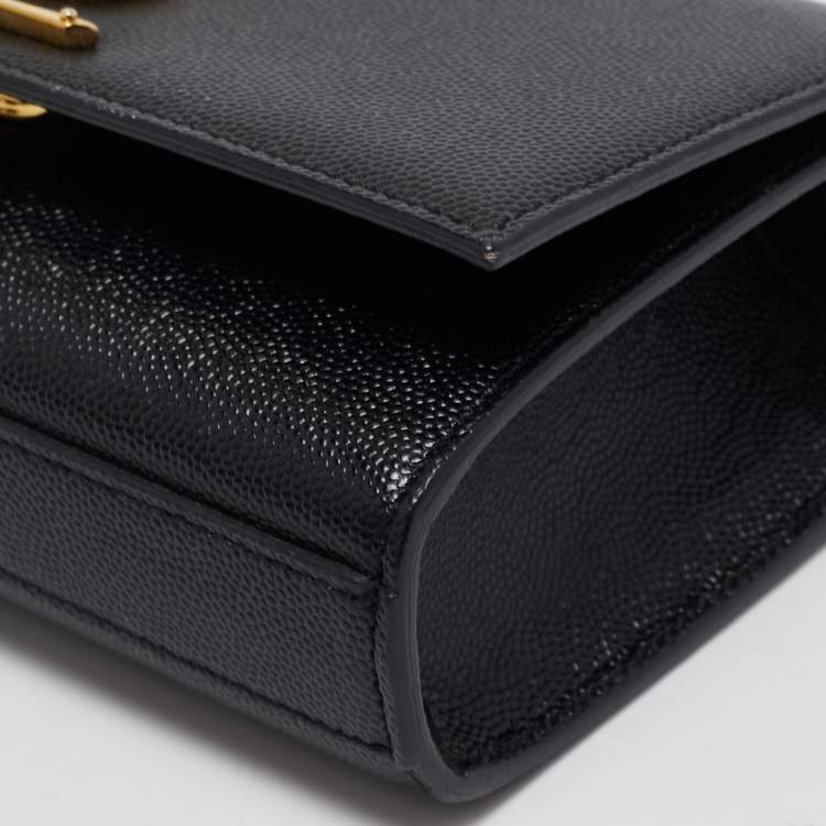 Pre Owned Saint Laurent Black Leather Small Monogram Kate Chain Bag