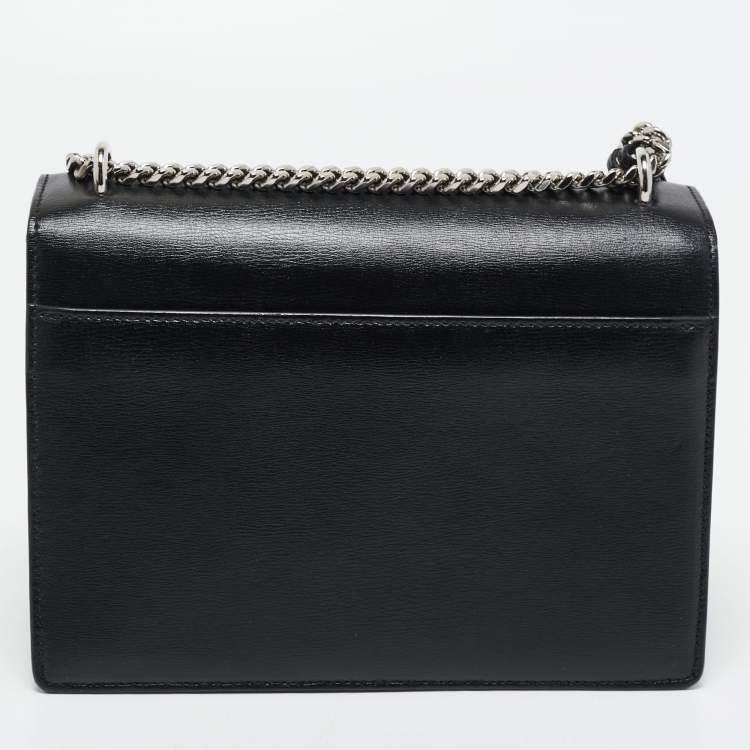 Pre Owned Saint Laurent Black Leather Medium Sunset Shoulder Bag