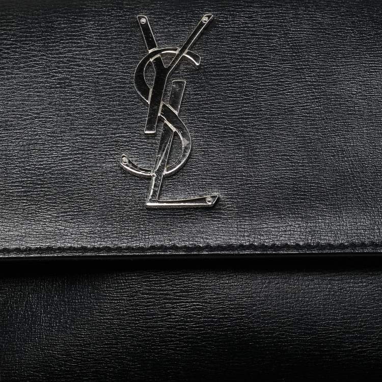 Pre Owned Saint Laurent Black Leather Medium Sunset Shoulder Bag