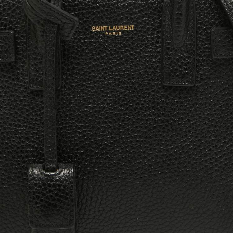 Pre Owned Saint Laurent Black Leather Nano Classic Sac De Jour Tote