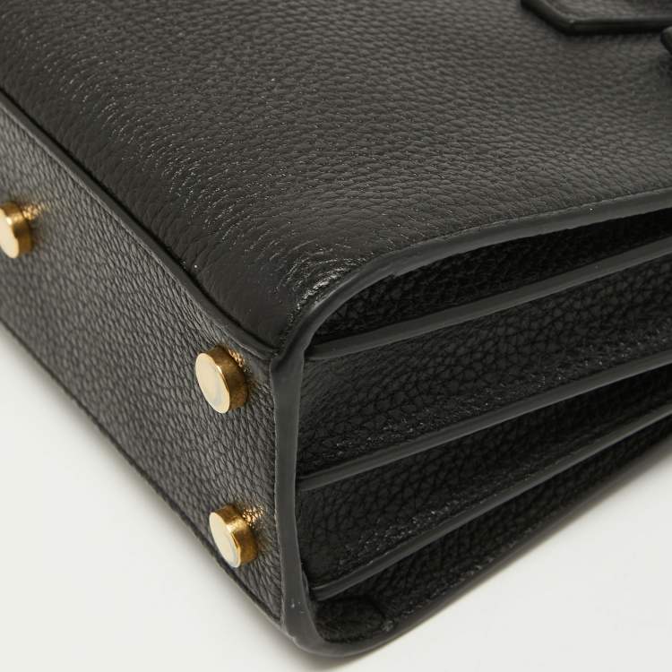 Pre Owned Saint Laurent Black Leather Nano Classic Sac De Jour Tote