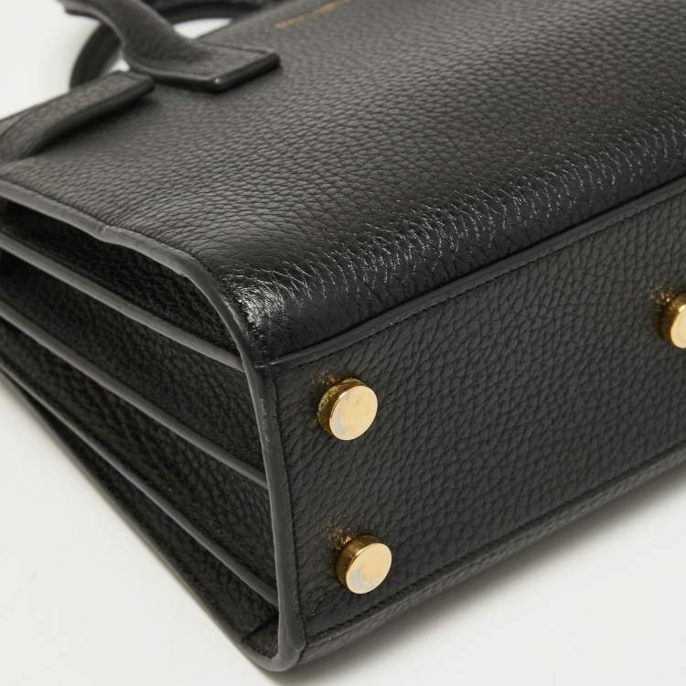 Pre Owned Saint Laurent Black Leather Nano Classic Sac De Jour Tote