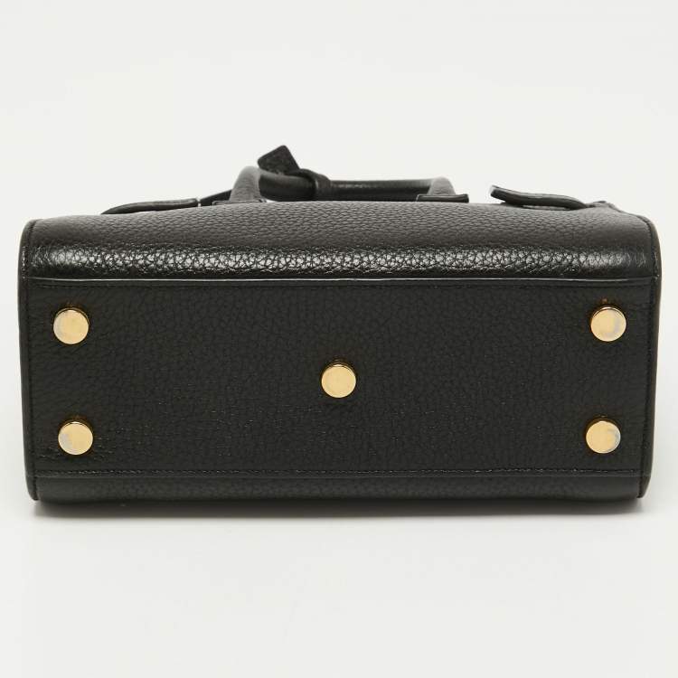 Pre Owned Saint Laurent Black Leather Nano Classic Sac De Jour Tote