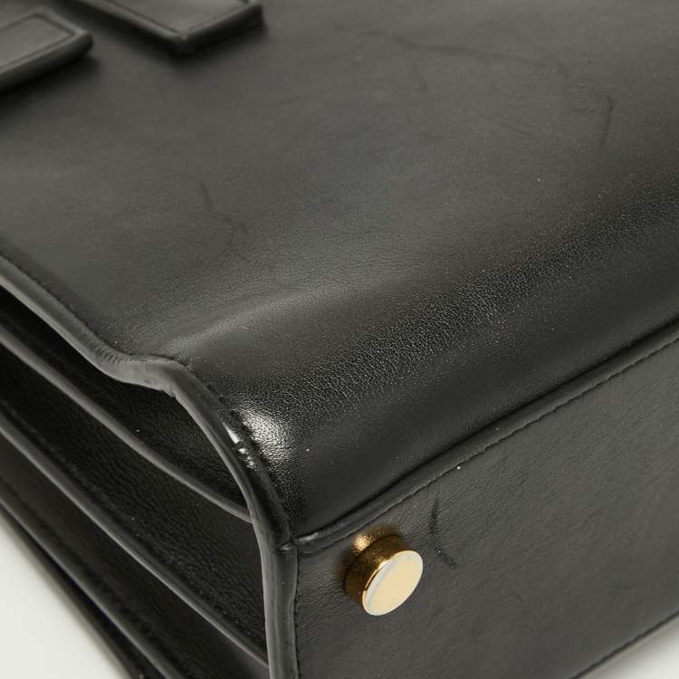 Pre Owned Saint Laurent Black Leather Nano Classic Sac De Jour Tote