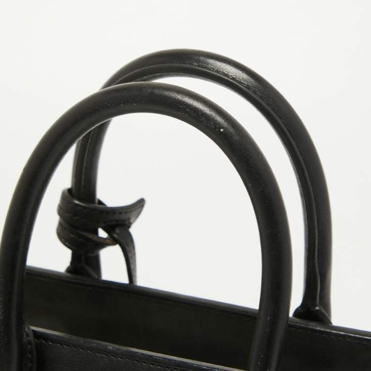 Pre Owned Saint Laurent Black Leather Nano Classic Sac De Jour Tote