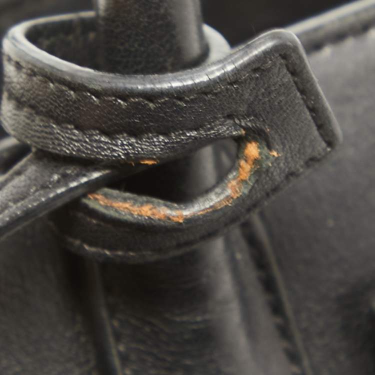 Pre Owned Saint Laurent Black Leather Nano Classic Sac De Jour Tote
