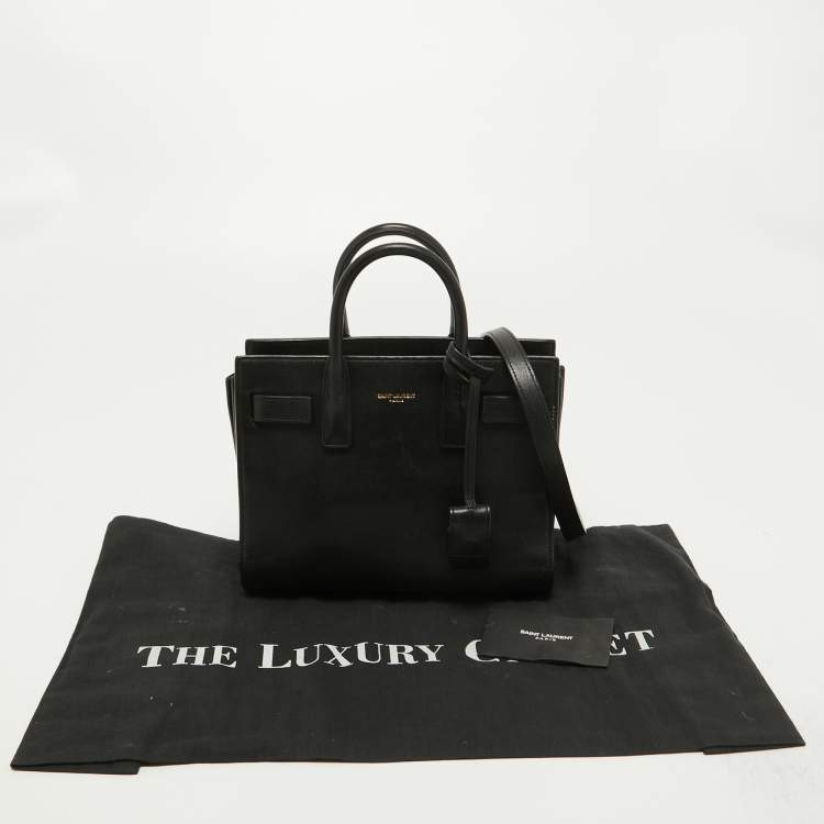 Pre Owned Saint Laurent Black Leather Nano Classic Sac De Jour Tote