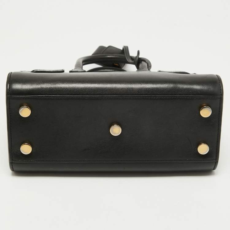 Pre Owned Saint Laurent Black Leather Nano Classic Sac De Jour Tote