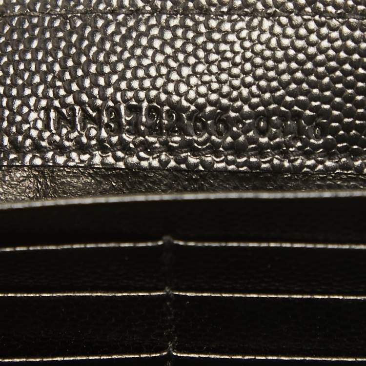 مملوكة مسبقًا Saint Laurent Black Leather Monogram Flap Continental Wallet