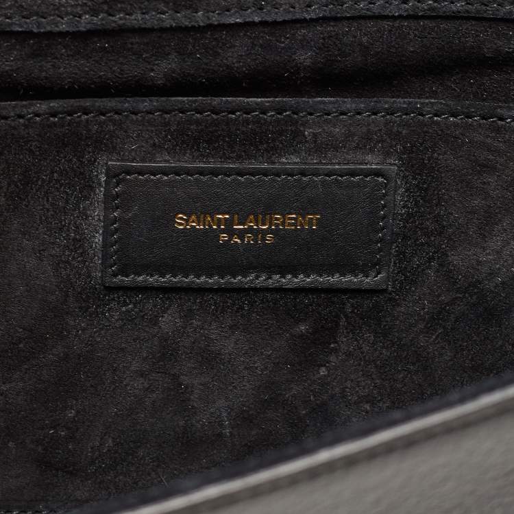 Pre Owned Saint Laurent Black Leather Ligne Y Clutch