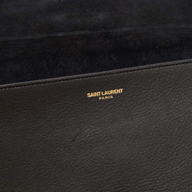 Pre Owned Saint Laurent Black Leather Ligne Y Clutch