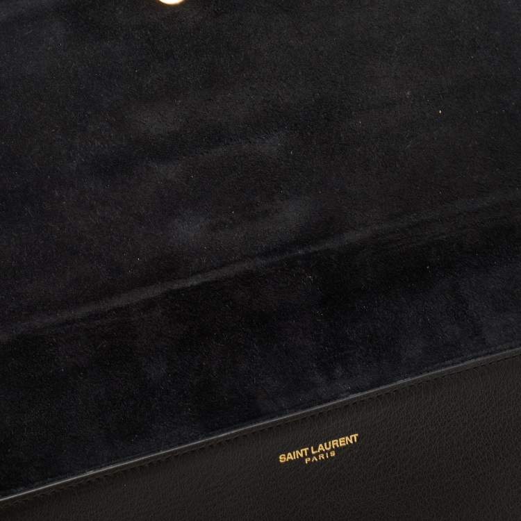 Pre Owned Saint Laurent Black Leather Ligne Y Clutch