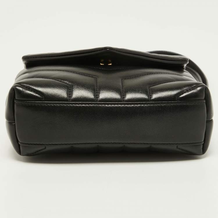 Pre Owned Saint Laurent Black Quilted Leather Loulou Toy Shoulder Bag