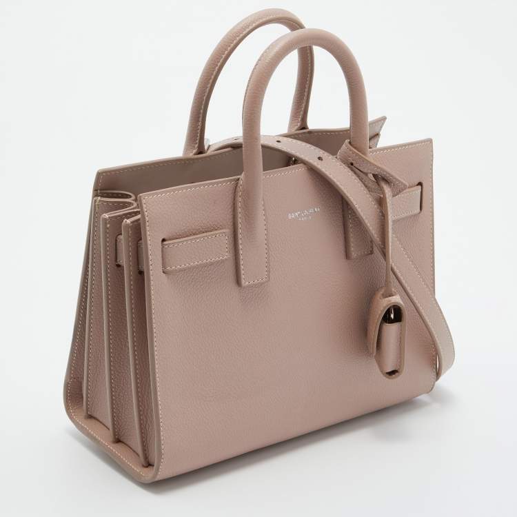 مملوكة مسبقًا Saint Laurent Pink Leather Nano Classic Sac De Jour Tote