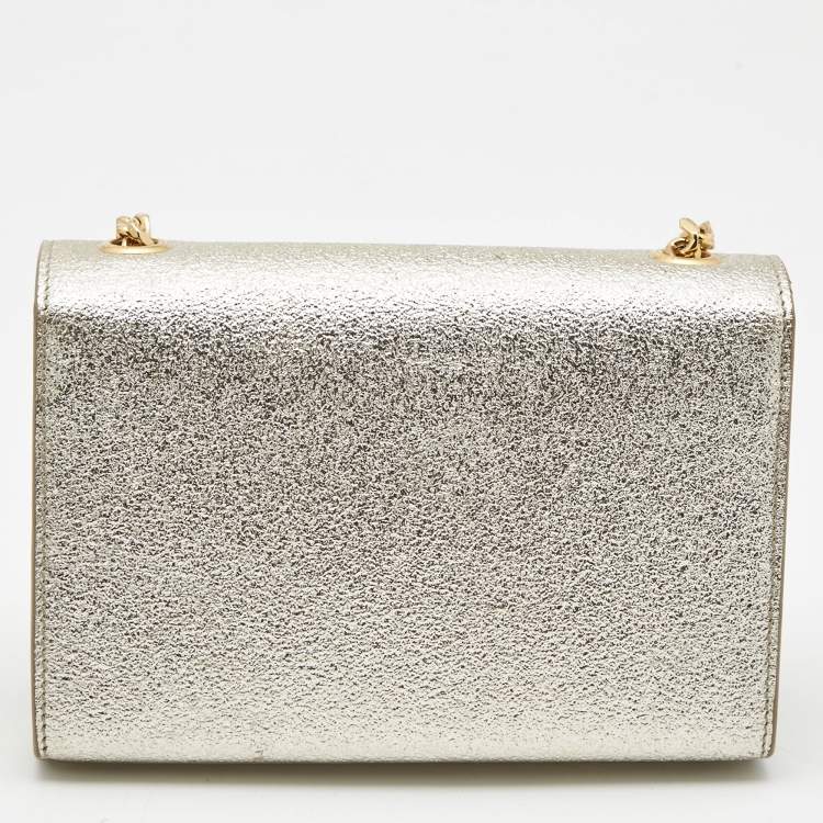 مملوكة مسبقًا Saint Laurent Pale Gold Leather Small Monogram Kate Shoulder Bag