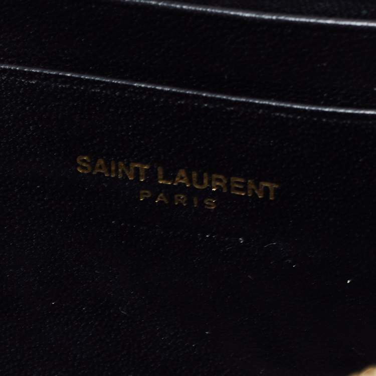 Pre Owned Saint Laurent Grey Matelassé Leather Mini Lou Shoulder Bag