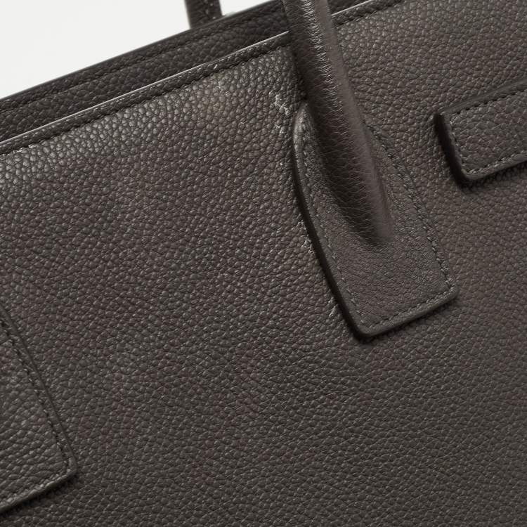 Pre Owned Saint Laurent Dark Grey Leather Baby Classic Sac De Jour Tote