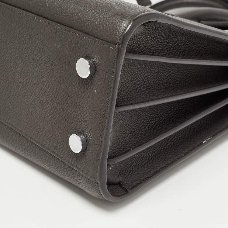Pre Owned Saint Laurent Dark Grey Leather Baby Classic Sac De Jour Tote
