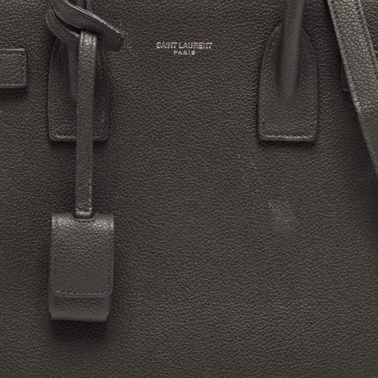 Pre Owned Saint Laurent Dark Grey Leather Baby Classic Sac De Jour Tote