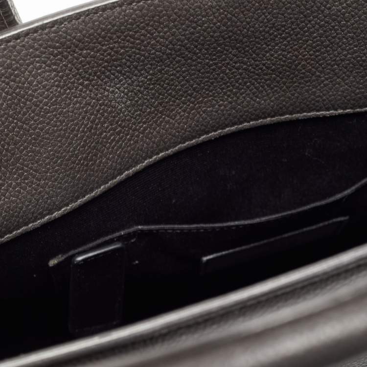 Pre Owned Saint Laurent Dark Grey Leather Baby Classic Sac De Jour Tote