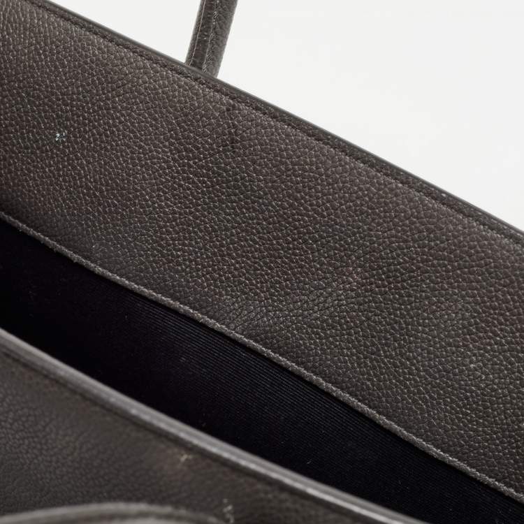 Pre Owned Saint Laurent Dark Grey Leather Baby Classic Sac De Jour Tote