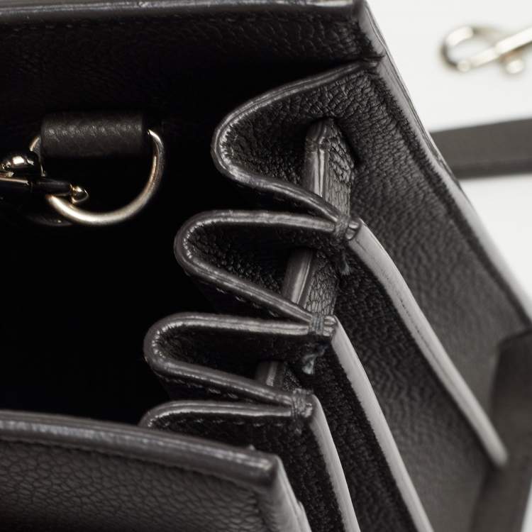 Pre Owned Saint Laurent Dark Grey Leather Baby Classic Sac De Jour Tote