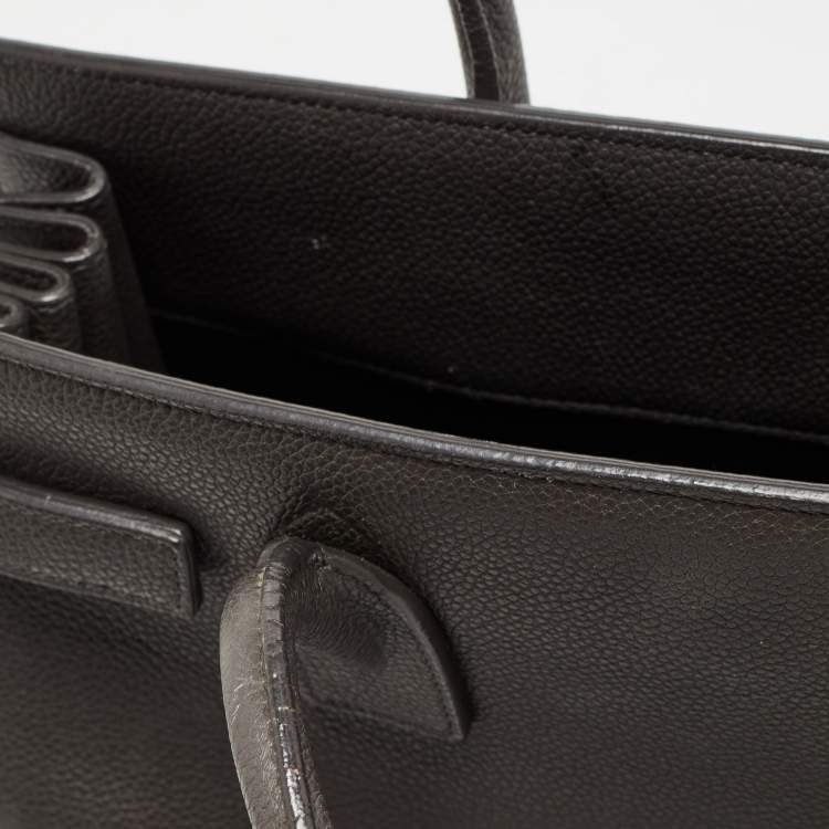 Pre Owned Saint Laurent Dark Grey Leather Baby Classic Sac De Jour Tote