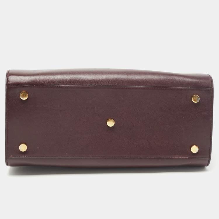 Pre Owned Saint Laurent Burgundy Leather Small Classic Sac De Jour Tote