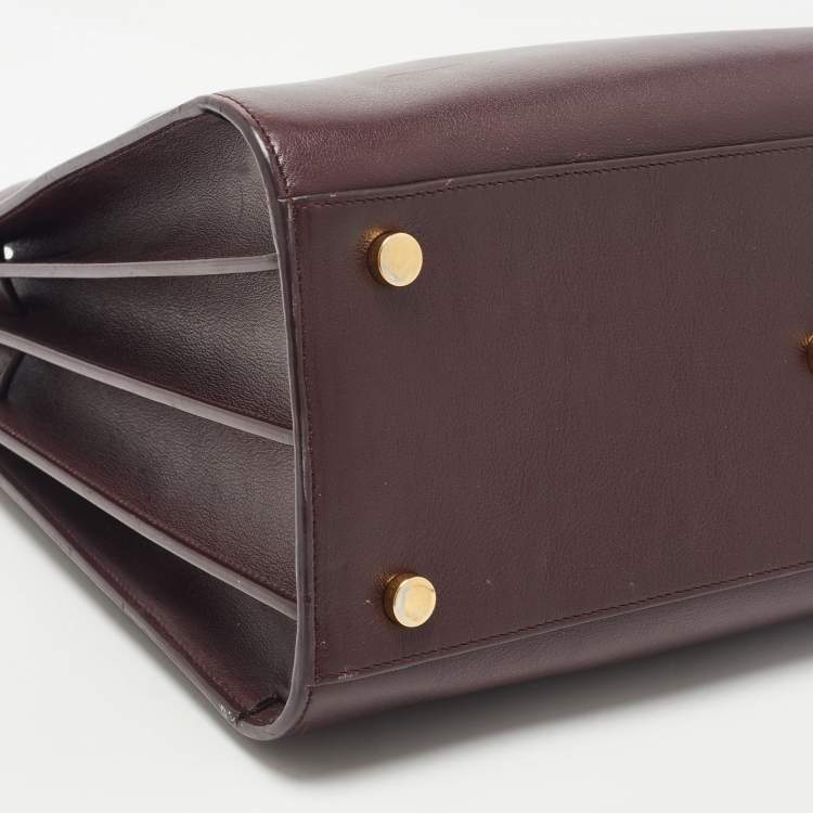 Pre Owned Saint Laurent Burgundy Leather Small Classic Sac De Jour Tote