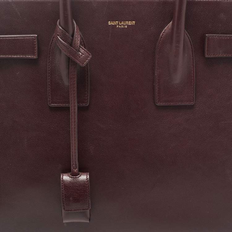 Pre Owned Saint Laurent Burgundy Leather Small Classic Sac De Jour Tote