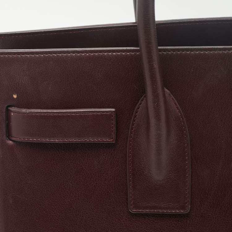 Pre Owned Saint Laurent Burgundy Leather Small Classic Sac De Jour Tote