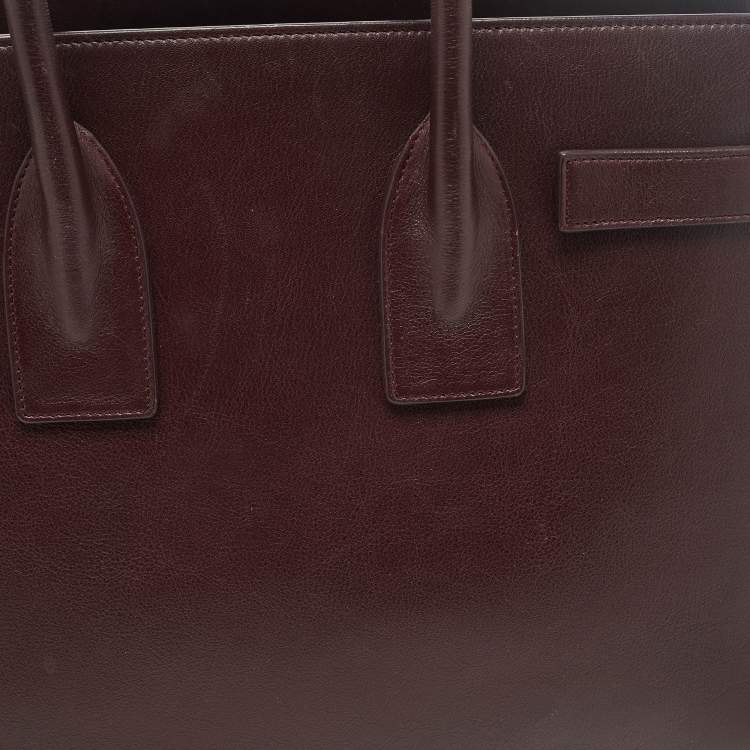 Pre Owned Saint Laurent Burgundy Leather Small Classic Sac De Jour Tote