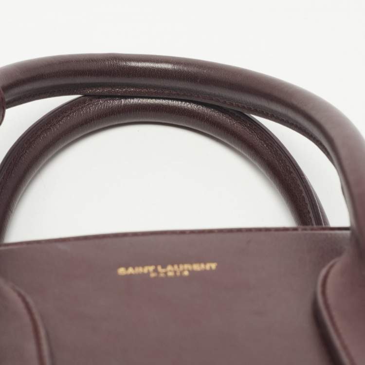 Pre Owned Saint Laurent Burgundy Leather Small Classic Sac De Jour Tote