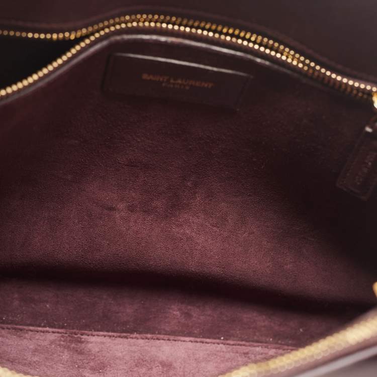 Pre Owned Saint Laurent Burgundy Leather Small Classic Sac De Jour Tote