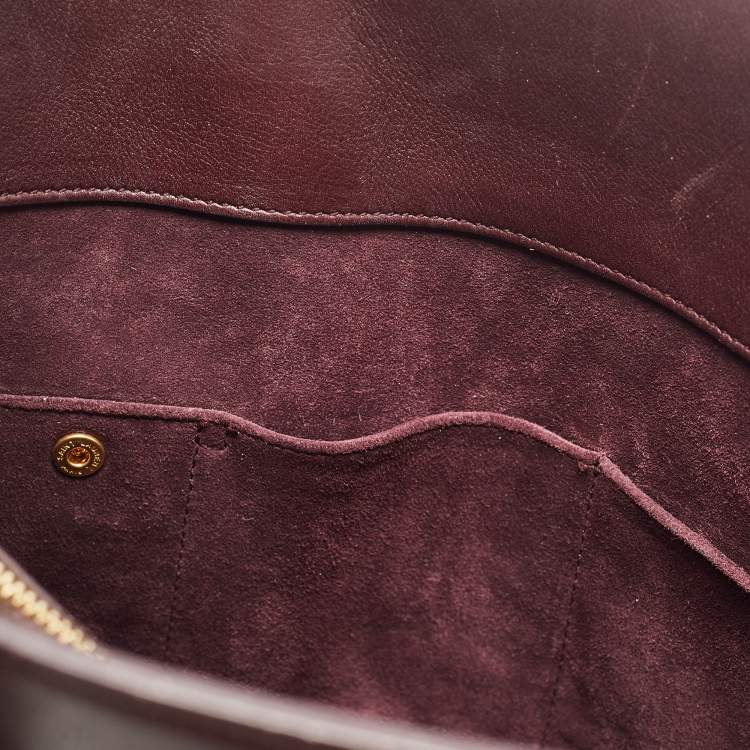Pre Owned Saint Laurent Burgundy Leather Small Classic Sac De Jour Tote