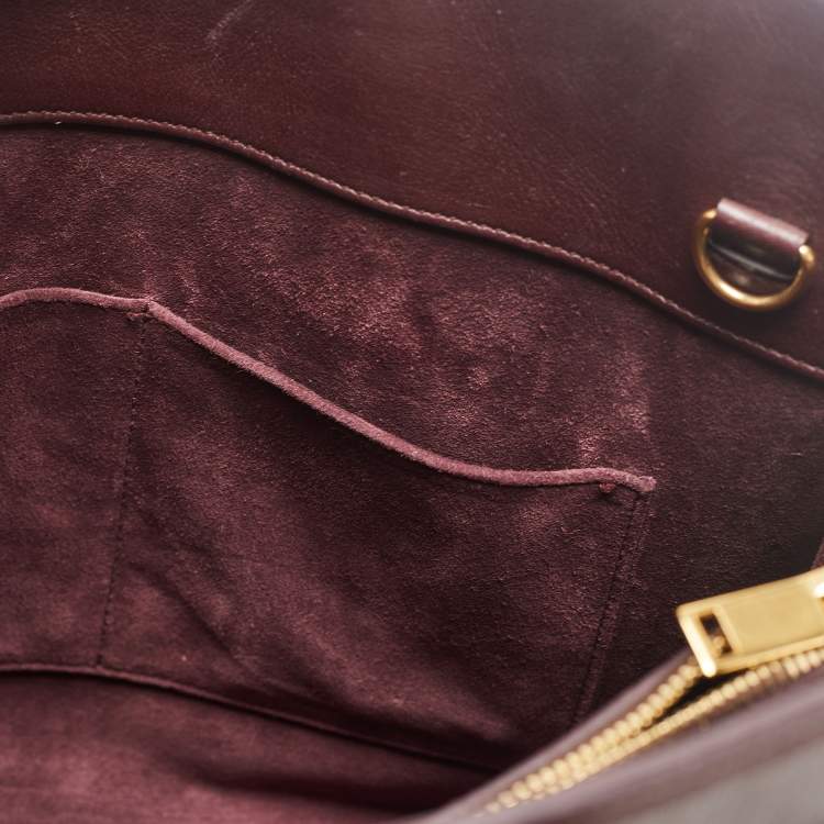Pre Owned Saint Laurent Burgundy Leather Small Classic Sac De Jour Tote
