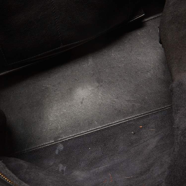 Pre Owned Saint Laurent Black Leather Medium Cabas Y-Ligne Tote