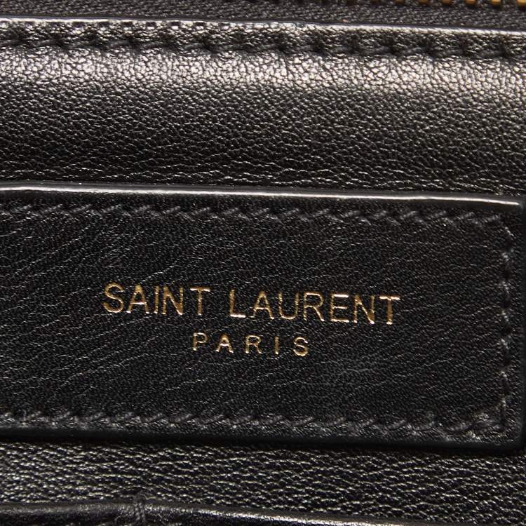 Pre Owned Saint Laurent Black Leather Medium Cabas Y-Ligne Tote