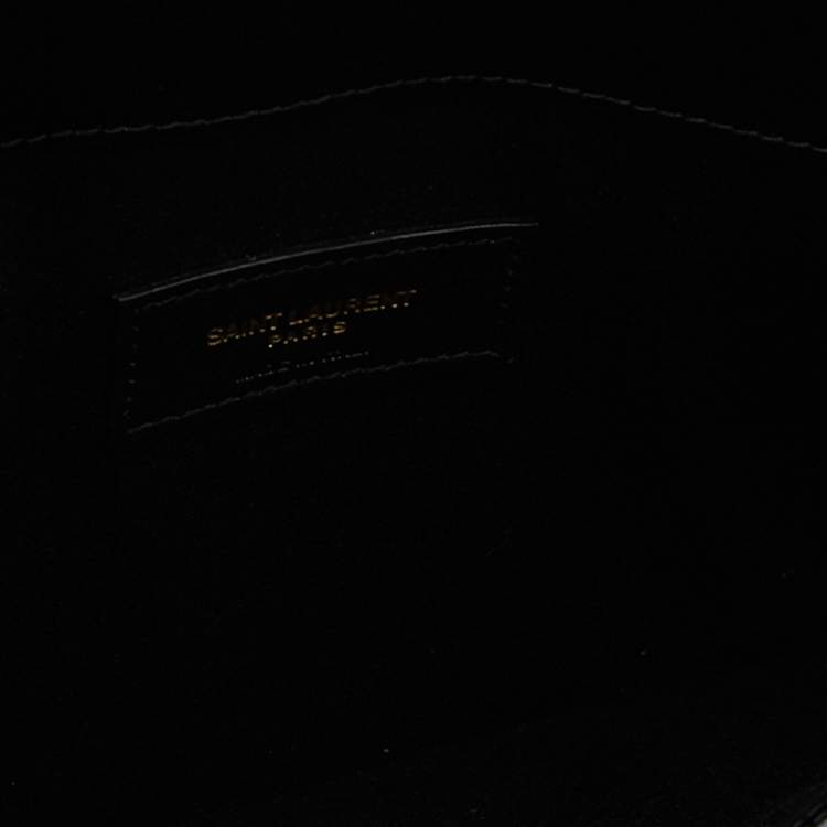 مملوكة مسبقًا Saint Laurent Black Leather Medium Uptown Clutch