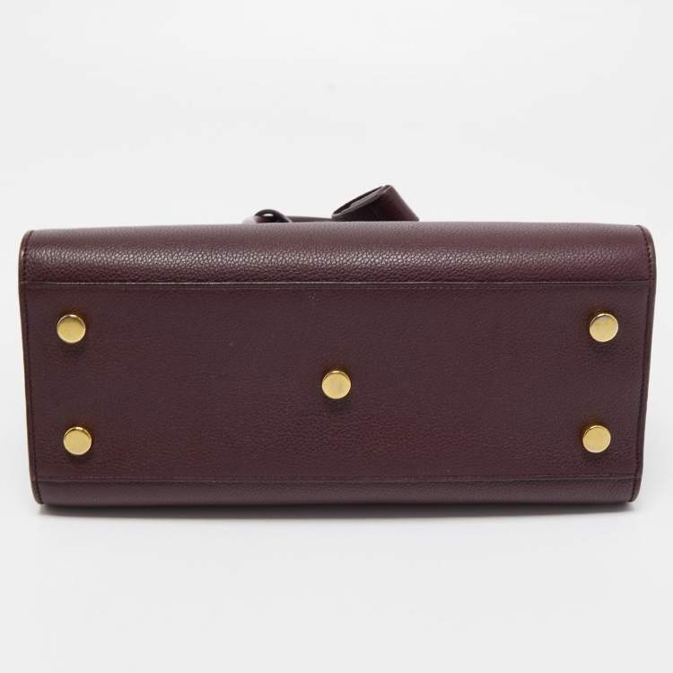 Pre Owned Saint Laurent Burgundy Leather Baby Classic Sac De Jour Tote