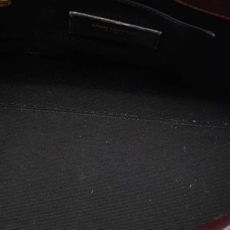 Pre Owned Saint Laurent Burgundy Leather Baby Classic Sac De Jour Tote