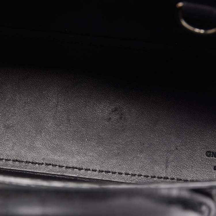 Pre Owned Saint Laurent Black Croc Embossed Leather Nano Classic Sac De Jour Tote