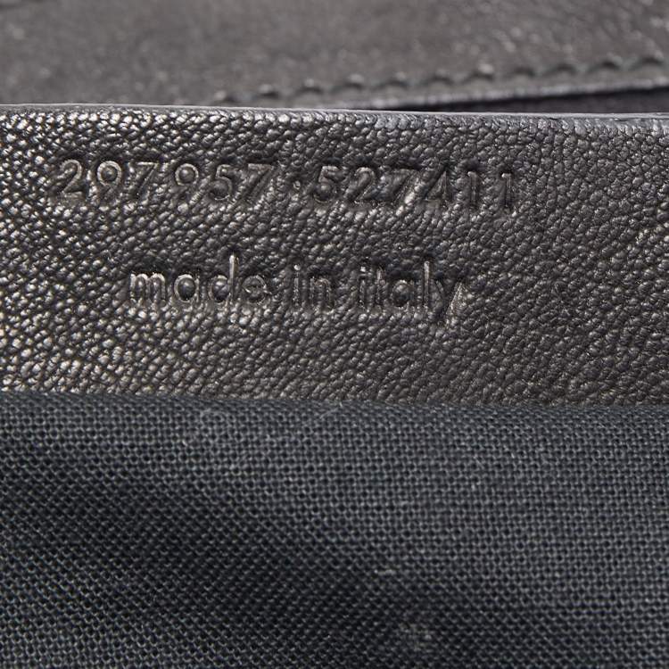 Pre Owned Saint Laurent Black Leather Small Monogram Cabas Tote