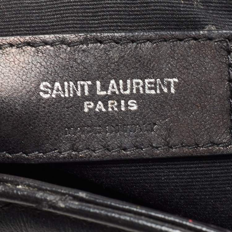 Pre Owned Saint Laurent Black Y Quilted Leather Loulou Backpack