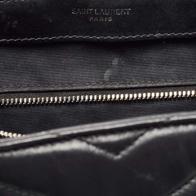 Pre Owned Saint Laurent Black Y Quilted Leather Loulou Backpack