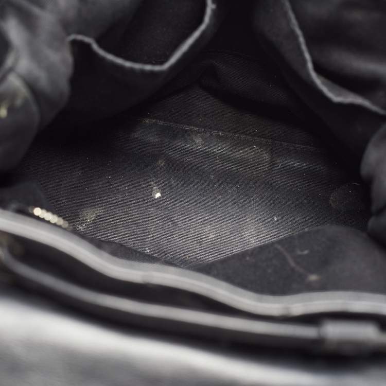 Pre Owned Saint Laurent Black Y Quilted Leather Loulou Backpack